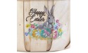 The Lakeside Collection Wooden Easter Basket with Screen Print Motif and Carrying Handle - BF0IH9DI3