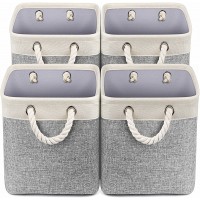 TomCare 4-Pack Storage Cubes Storage Basket Foldable Fabric Storage Bins Decorative Closet Basket with Rope Handles Canvas Organizing Bins for Cube Shelves Closet Organizers Toy Storage - BLE4RPYKW