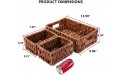 Yopay Set of 3 Hand-Woven Storage Baskets Wicker Baskets for Organizing Rectangular Imitation Nesting Storage Baskets with Built-in Handles for Shelves Walnut Decorative Basket - BC9UOLVNM