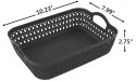 Zerdyne 6-Pack Gray Small Plastic Storage Baskets Tray with Handle - BK55USI6V