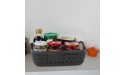 Zerdyne 6-Pack Gray Small Plastic Storage Baskets Tray with Handle - BK55USI6V