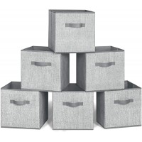 13x13x13 Cube Storage Bins 6 Pack Collapsible Fabric Storage Cubes Organizer with Dual Handles Collapsible Closet Shelf Organizer for Nursery Toys Organizer Shelf Cabinet Grey - BM02VLIV6