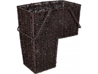15" Wicker Storage Stair Basket With Handles by Trademark Innovations Brown - BMTHH7XTV