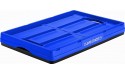 CleverMade 46L Collapsible Storage Bins Folding Plastic Stackable Utility Crates Solid Wall No Lid 3 Pack Royal Blue - BI3X5JLUT