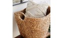 Deco 79 Large Seagrass Woven Wicker Basket with Arched Handles Rustic Natural Brown Finish as Coastal Decorative Accent or Storage 21 W x 17 L x 17 H - BYZN2FKB9