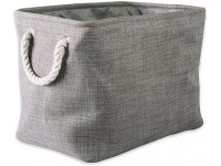 DII Collapsible Variegated Polyester Storage Bin with Cotton Handles Large Gray - B2JJ08J39