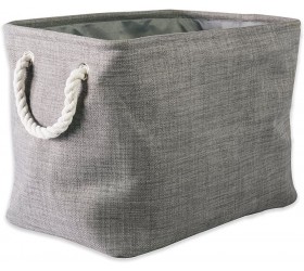 DII Collapsible Variegated Polyester Storage Bin with Cotton Handles Large Gray - B2JJ08J39