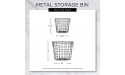 DII Metal Wire Mesh Stackable Utility Storage Bin Small Round 12x12x10 Black Gold - B2JHAN9HP