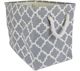 DII Polyester Container with Handles Lattice Storage Bin Large Gray - B5J4C1J3R