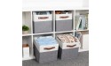 HNZIGE Fabric Cube Storage Bins Baskets 11x11 Cube Storage Bins Set of 4 Foldable Storage Cube Bin Baskets for Shelves with Handles Bins for Cube Organizer Home Toy Nursery ClosetWhite Gray - BHLW1YAQF