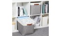 HNZIGE Large Fabric Storage Baskets Bins for Organizing [2 Pack] Foldable Storage Bin Tall Baskets for Shelves 16 X 11.8 X 11.8 Canvas Rectangular Decorative Storage Bins for Closet Clothes Gray&White - BNNDB9TUR