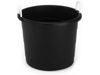 Homz Plastic Utlity Rope Handle Tub Black Set of 2 - BJHLM6WVJ