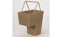Household Essentials ML-5647 Seagrass Wicker Stair Step Basket with Handle | Natural Brown - BRFNPGX8Y