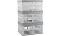 Kiddream Set of 3 Collapsible Storage Bin 15 Liter Plastic Folding Crates Stackable - BOTFJIGAU
