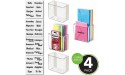 mDesign Plastic Self-Adhesive Wall Mount Office Storage Organizer Bin Basket Compact Container Box Holder for Hanging on Walls Doors 6 Wide 4 Pack + 32 Adhesive Labels Clear - B4QSS46SB