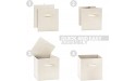 NesTidy 13x13x13 Fabric Storage Cubes Foldable Storage Cubes Organizer with Handle Cubes Storage Bins for Closet and Shelf Beige Pack of 4 - BIFIT5ZNK
