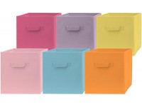 Pomatree 13x13x13 Inch Storage Cubes 6 Pack Fun Colored Large Storage Bins | Dual Handles | Foldable Cube Baskets for Home Kids Room Closet and Toys Organization | Fabric Cube Bin Colorful - BSJC4UAIK
