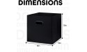 Pomatree 13x13x13 Storage Cube Bins 6 Pack | Large and Sturdy Dual Plastic Handles | Cube Storage Bins | Foldable Closet and Storage Fabric Bin Baskets | Home and Office Organizers Black - BKG3Z6EWZ