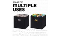 Pomatree 13x13x13 Storage Cube Bins 6 Pack | Large and Sturdy Dual Plastic Handles | Cube Storage Bins | Foldable Closet and Storage Fabric Bin Baskets | Home and Office Organizers Black - BKG3Z6EWZ