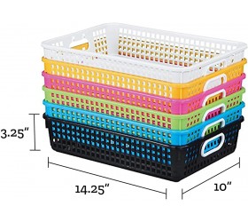 Really Good Stuff Plastic Desktop Paper Storage Baskets for Classroom or Home Use – Plastic Mesh Baskets in Neutral Colors – 14.25” x 10” – Set of 4 - B5CGJVM82