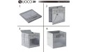SUOCO 8 Pack Cube Storage Bins with Clear Window 11 inch Foldable Fabric Baskets Boxes for Shelf Closet Organizer Nursery and Kids Room Grey - B4Y9JEQNF