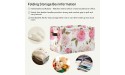 susiyo Large Foldable Storage Bin Floral Pink Roses Fabric Storage Baskets Collapsible Decorative Baskets Organizing Basket Bin with PU Handles for Shelves Home Closet Bedroom Living Room-2Pack - B2QZOHQLY