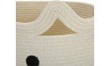 Suwimut Cotton Rope Toy Storage Basket 15.7x13x11.8 Inches Large Collapsible Woven Laundry Basket Organizer with Handle for Clothes Blankets - BLARPUY8V