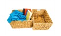 Trademark Innovations Large Foldable Rectangle Woven Wicker Basket Bins for Storage Set of 2 - BCOBC6YJF