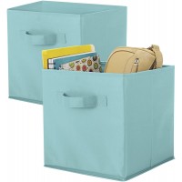 Whitmor Set of 2-10 x 10 x 10 inches-Turquoise Collapsible Cubes - BTXZ7FQ45
