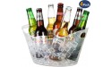 Zilpoo 4 Pack Plastic Oval Storage Tub 4.5 Liter Wine Beer Bottle Drink Cooler Parties Ice Bucket Party Beverage Chiller Bin Baskets Clear - BU764Q4DA