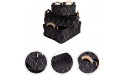 HEMOTON 3 Pcs Modern Storage Baskets Felt Collapsible Baskets Storage Bins with Wood Handle for Cables Make Up Hair Supplies Fabric Drawers - BDT5IQ2BC