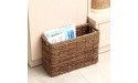 KXA Straw Magazine Basket Rectangular Storage Basket Home Finishing Basket with Handle - B65NQBSHF