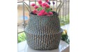 LiuliuBull Storage Baskets Foldable Laundry Straw Patchwork Wicker Rattan Seagrass Belly Garden Pot Planter Baskets Color : 3 Size : 23x20cm - B4IQIZVUR