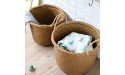 lxm Large-Capacity Woven Laundry Basket Round Rattan Storage Basket with Handles Used to Put Clothes Picnics Toys Sundries Storage Baskets Size : L - B8GM99I9W