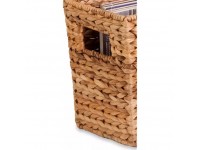 Nature Water Hyacinth Magazine Storage Basket  Woven Storage Decorative Storage With Handel - B8XSV2YSF