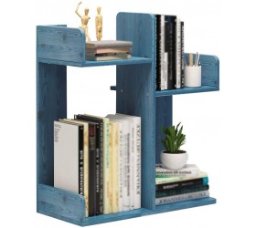 Storage Rack Bookshelf Magazine Rack Shelf Partition Stratification Desktop Office Desk Home Dormitory 40X18X47CM MUMUJIN Color : Blue - BOZVGQ1BP