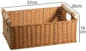 UXZDX Imitated Rattan Storage Basket Simple Wooden Handle Living Room Finishing Basket Snack Basket Sundries Storage Basket - B6EQ8O7MK