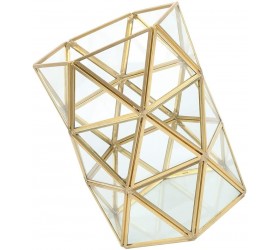 Cosmetic Brush Holder Elegant and Simple Storage Box Perfect Storage Box Brass and Glass Material Brush Holder Durable for Living Room for Storage Room - B556G8AUM