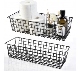 Farmhouse Metal Wire Rustic Toilet Paper Basket Four Pack of 2 Black - B9T6SP3RN