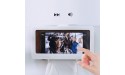 KGJQ Cell Phone Holder Stand Phone Storage Box Wall Mounted Waterproof Storage Supplies Punch Free Full Cover Organizer Bathroom Height Adjustable for Phone White - B7TJGSFS3