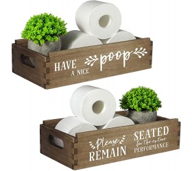 TJ.MOREE Funny Rustic Bathroom Decor-Have A Nice Poop Please Remain Seated for The Entire Performance- 2 Sides of Funny Signs Bathroom Decor Box Toilet Paper Storage Rustic Bathroom Decor - BY7DDIZN6