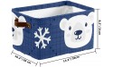 XIUCOO Cute Polar Bears Winter Blue Waterproof Storage Boxs Baskets Clothts Towel Book for Bathroom Office 1 Pack - BGH0WZA0L