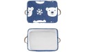 XIUCOO Cute Polar Bears Winter Blue Waterproof Storage Boxs Baskets Clothts Towel Book for Bathroom Office 1 Pack - BGH0WZA0L