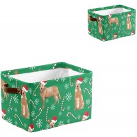 XIUCOO Snowflake Dog Funny Hat Waterproof Storage Boxs Baskets Clothts Towel Book for Bathroom Office 1 Pack - BUK4O9QR2