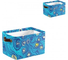 XIUCOO Starry Night Painting Waterproof Storage Boxs Baskets Clothts Towel Book for Bathroom Office 1 Pack - B3RC3MGBJ