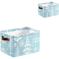 XIUCOO Winter Christmas Trees Waterproof Storage Boxs Baskets Clothts Towel Book for Bathroom Office 1 Pack - BR3GW8EP7
