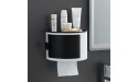 YILAIBAODAN Toilet Tissue Box Toilet Free Perforation Wall-Mounted Box 16.8 13.8 15.5 cm Paper Roll Holder Can Also Be Placed On The Table As A Desktop Storage BoxBlack - B16JL754W