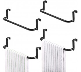4 Pieces Metal Towel Bar Kitchen Cabinet Towel Rack Strong Steel Towel Bar Rack for Hanging on Inside or Outside of Doors Home Kitchen Bathroom Hand Towels Dish Towels and Tea Towels Black - BUFAZHOY7