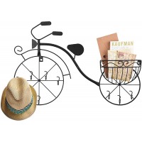Alsonerbay Bike Decor for Wall Metal Bicycle Display with Basket Unique Art Ornaments Classic Retro Style for Home Vintage Gifts Black - B4KUG3N1C
