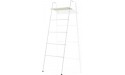 Blanket Ladder Wall-Leaning Ladder Rack 5 Tier Towel Ladder with Shelf Decorative Ladder for Blanket Towel Metal Leaning Ladder Shelf for Bathroom Living Room Laundry Room White - BX19UHV9N